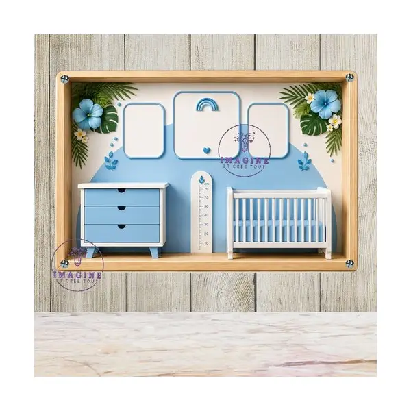Tableau mural - sublimation - impression infusible ink - plaque aluminium - naissance bébé - souvenir - garçon - effet 3d