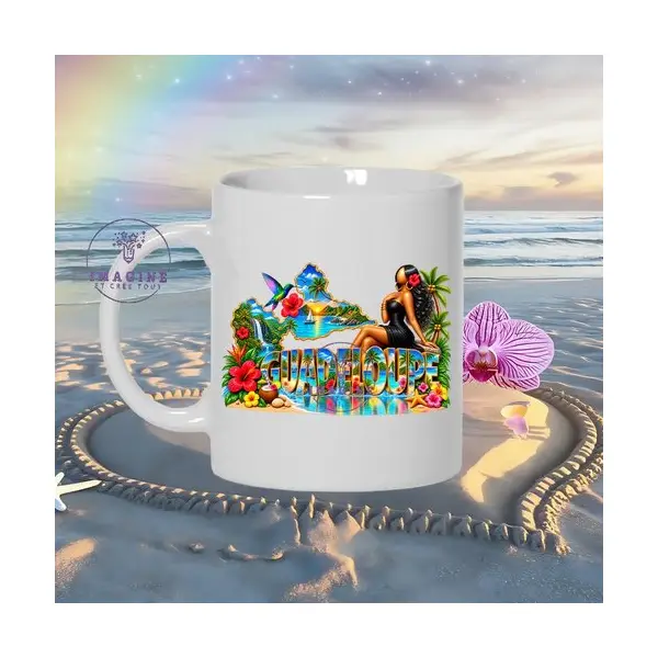 Mug - tasse - sublimation - impression infusible ink - carte guadeloupe - 971 - tropique