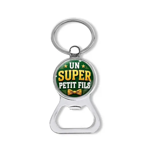 Porte clés un super petit fils, décapsuleur petit fils