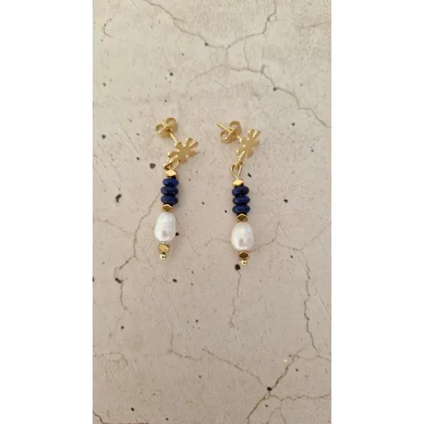 B.o lapis-lazuli & perles naturelles