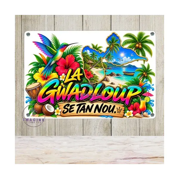 Tableau mural - sublimation - impression infusible ink - plaque aluminium - la gwadloup sé tan nou - mot créole