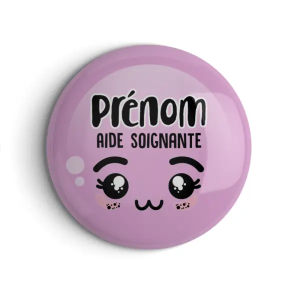 Badge personnalisable aide soignante, infirmière ou autre en 56mm