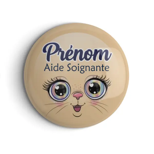 Badge personnalisable aide soignante, infirmière ou autre en 56mm