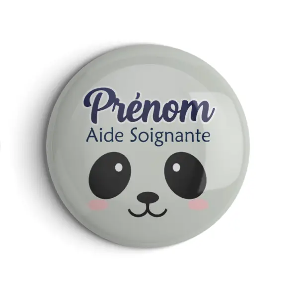 Badge personnalisable aide soignante, infirmière ou autre en 56mm