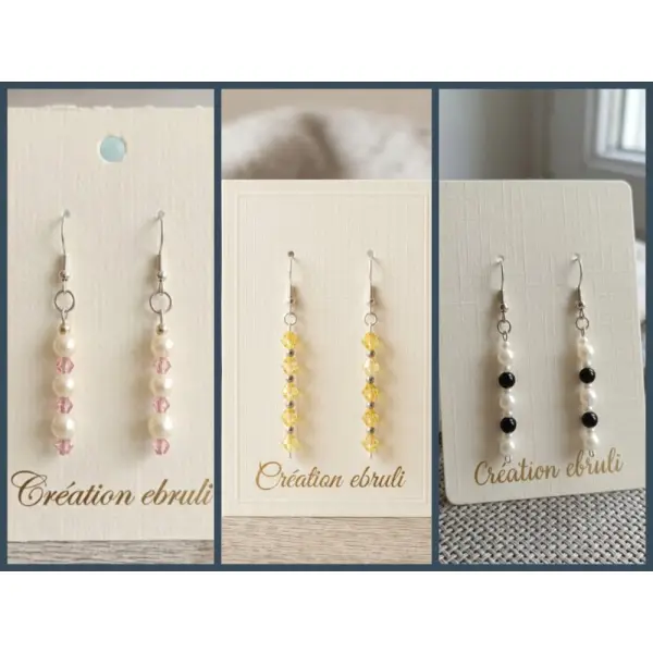 Boucles d'oreilles perles fait main, modèle et couleur au choix, vendues par paire