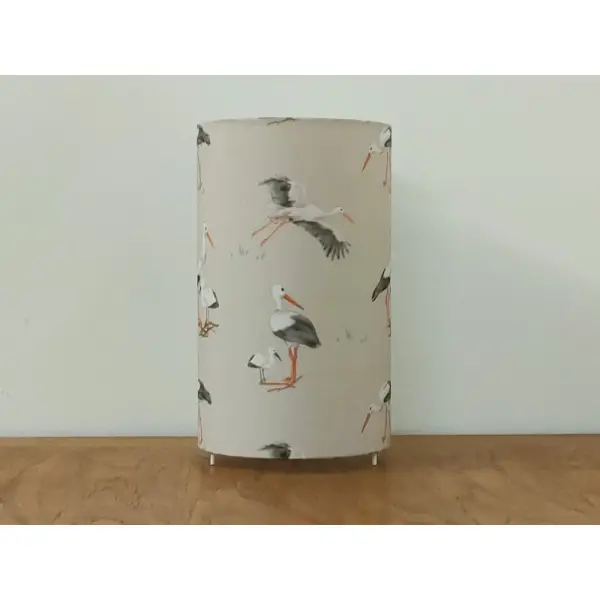 Lampe tube cigognes d’alsace – lampe de table artisanale, déco nature, campagne chic, cadeau alsacien