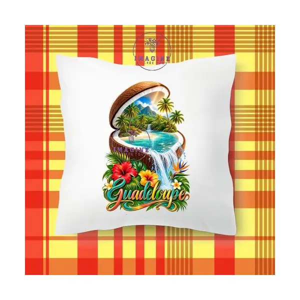 Taie personnalisée - lit - sommeil - sublimation - impression infusible ink - noix de coco - ile - palmiers - tropique