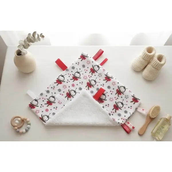 Doudou plat carré coton motifs abeilles