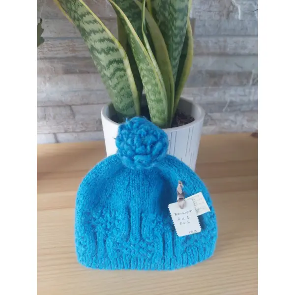 Bonnet tricot bebe 1 a 3 mois tricot fait main