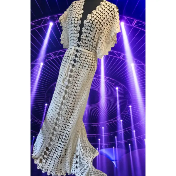 Chic robe de mariage ,dentelles,longue ,coton au crochet fait main,pour femme