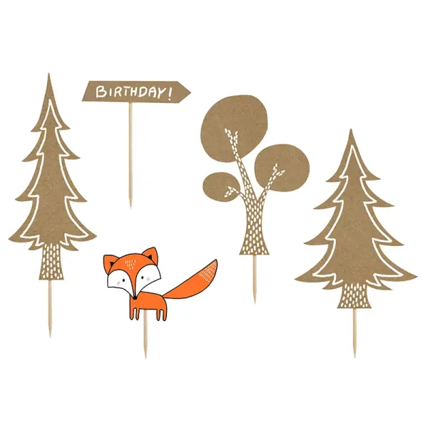 5 Décors arbres pour Gâteau Anniversaire Rusé comme un renard