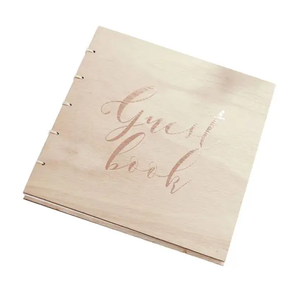 Livre d' or Guest Book Rose Cuivré & Bois